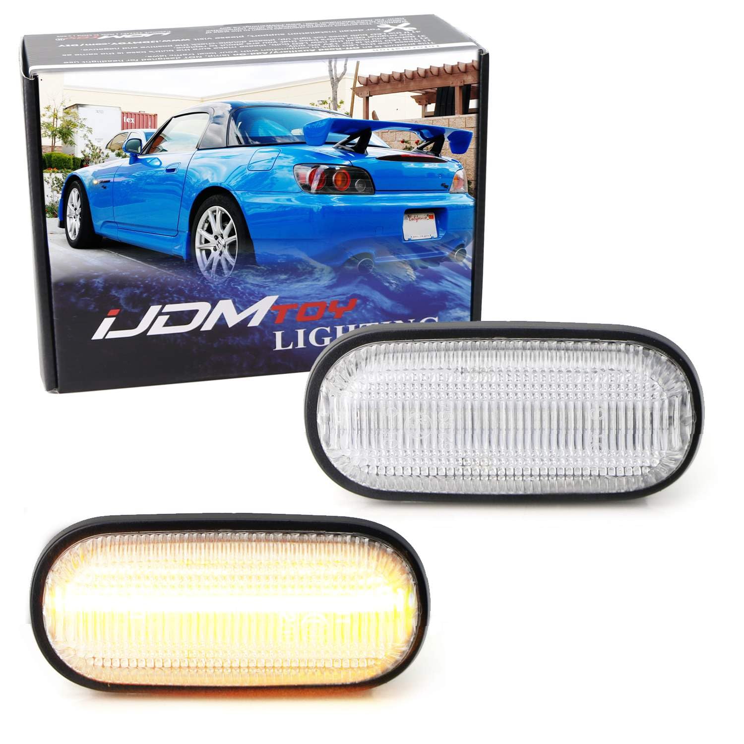 iJDMTOY JDM Clear Lens Amber Full LED Front Fender Side